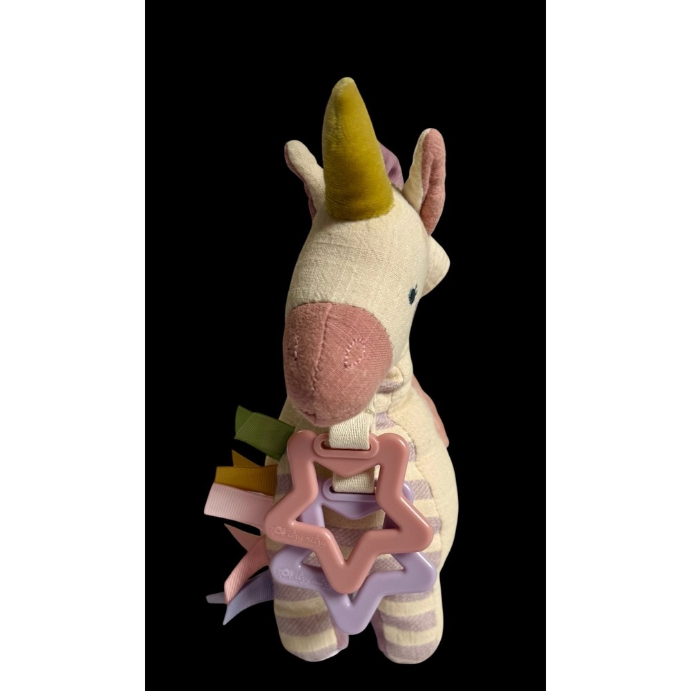 Itzy Ritzy Link Love Unicorn Baby Plush Sensory Toy Rattle Jingle Crinkle 8" - Picture 2 of 5